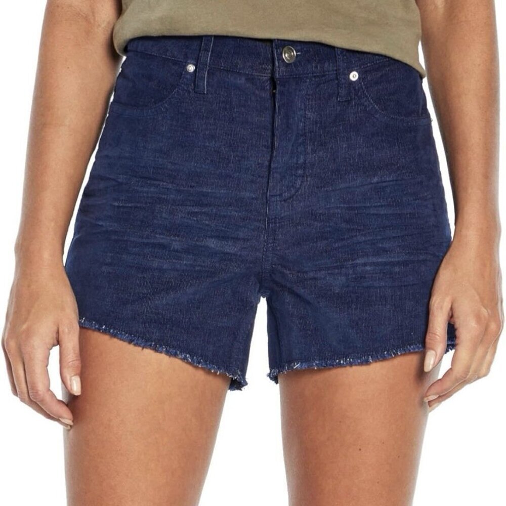 GAP Women's Corduroy Shorts 4 inch Blue Raw Edge Hem Cut Off Size 8 - NWT $49.95